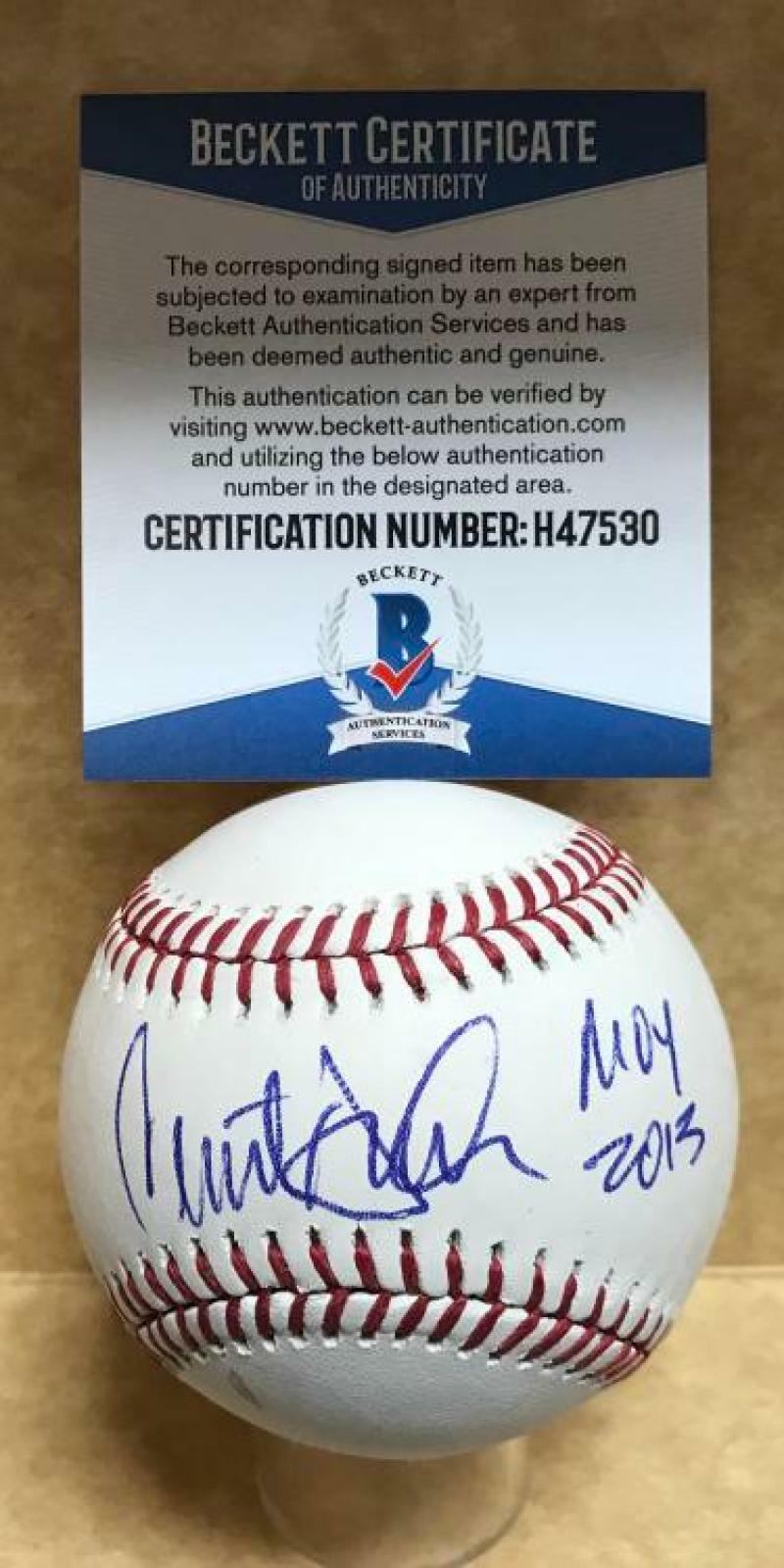 CLINT HURDLE PIRATES MOY 2013 SIGNED AUTO M.L. BASEBALL BECKETT H47530