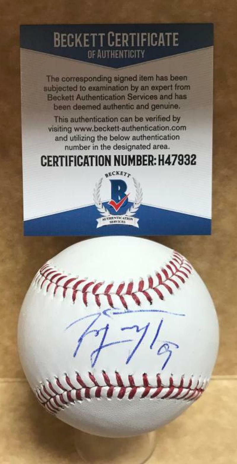 JOSE PERAZA CINCINNATI REDS SIGNED AUTOGRAPHED M.L. BASEBALL BECKETT H47932