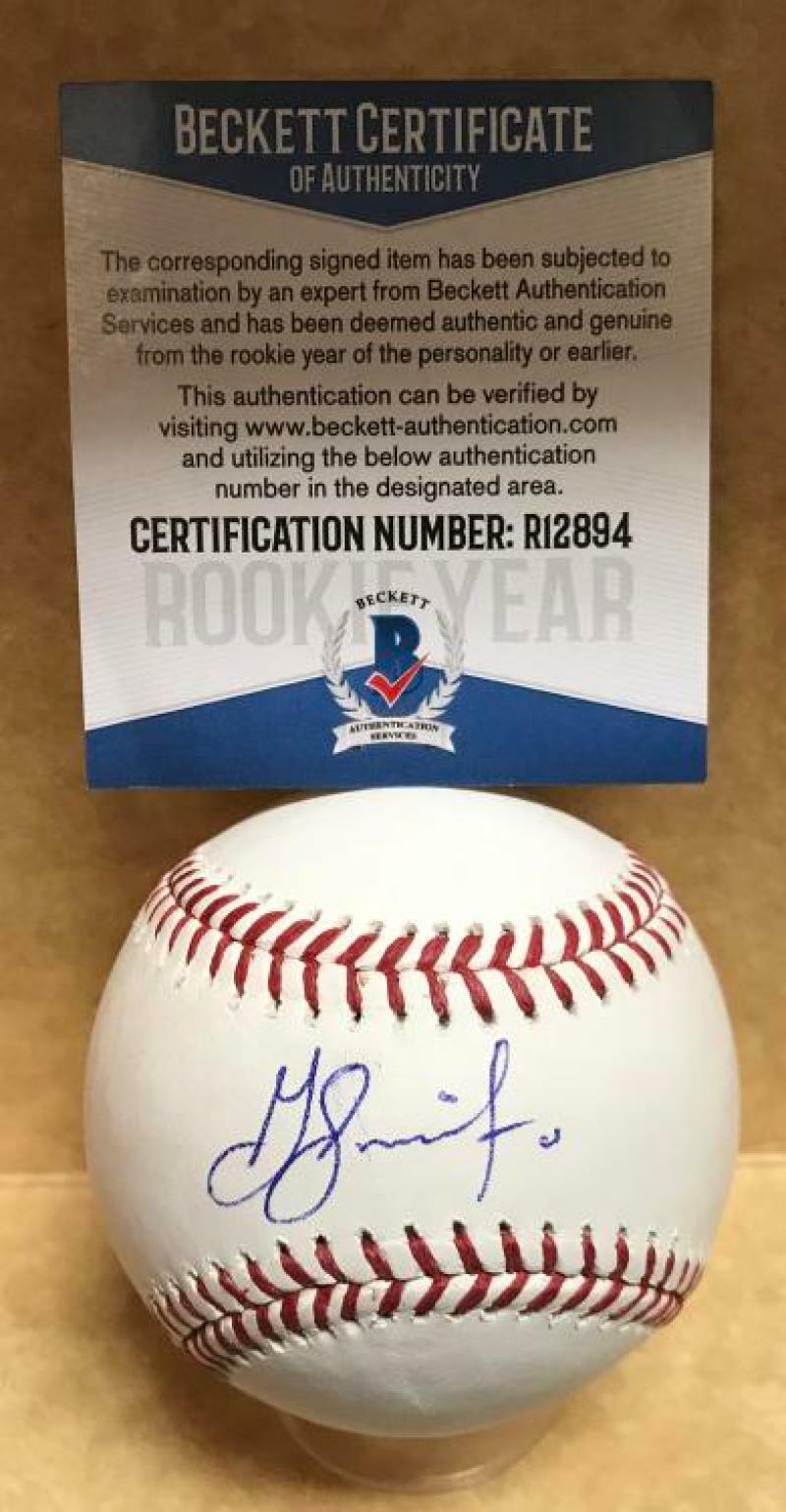 GREYSON JENISTA ATLANTA BRAVES ROOKIE YEAR SIGNED M.L. BASEBALL BECKETT R12894