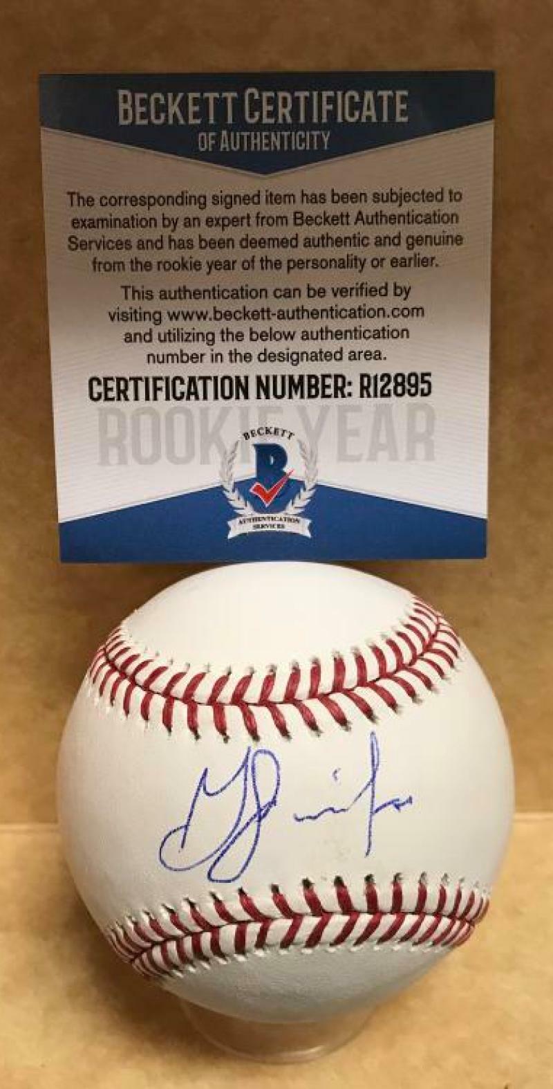 GREYSON JENISTA ATLANTA BRAVES ROOKIE YEAR SIGNED M.L. BASEBALL BECKETT R12895