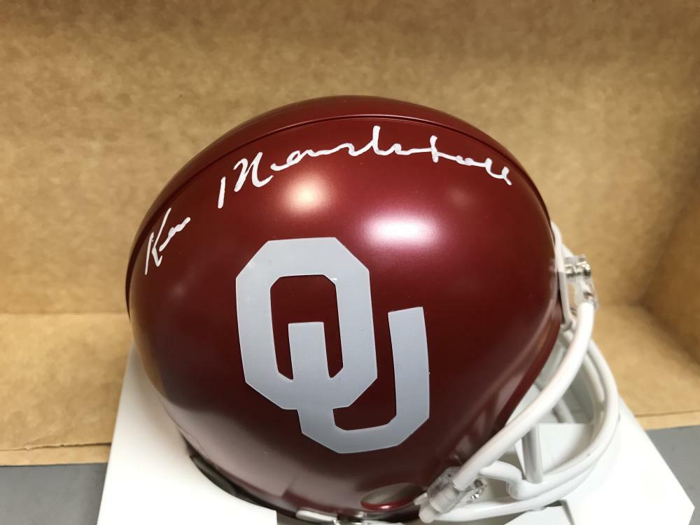 KEN MENDENHALL OKLAHOMA SOONERS SIGNED AUTOGRAPHED MINI HELMET W/ COA