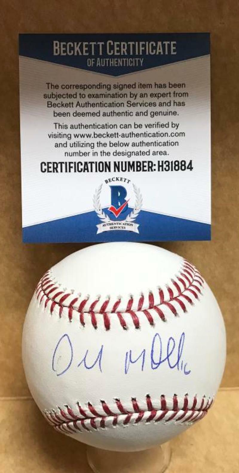 DARNELL MCDONALD YANKEES/RED SOX SIGNED AUTOGRAPHED M.L. BASEBALL BECKETT H31884