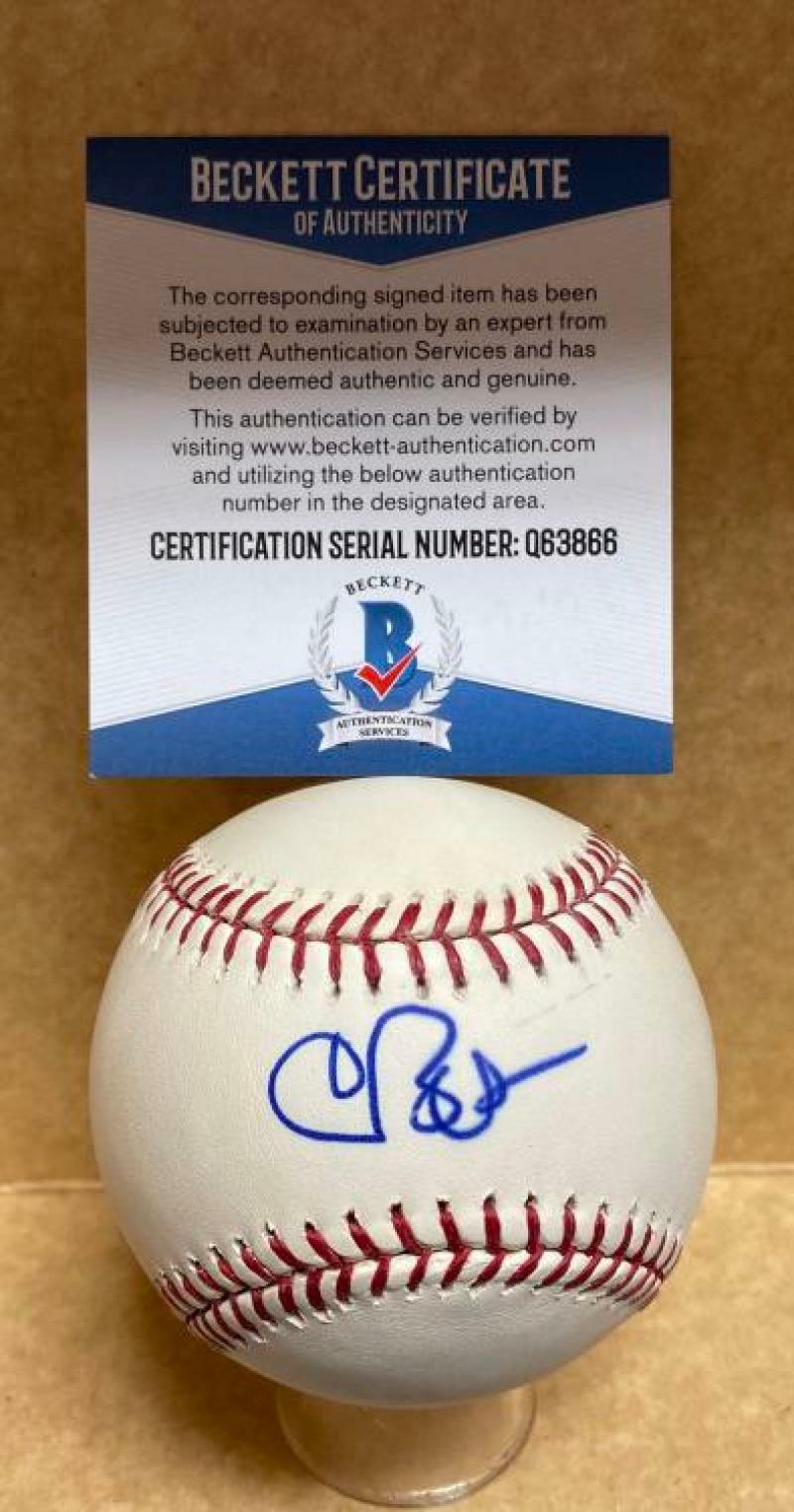 CHRIS BOSIO RED SOX/BREWERS/CUBS SIGNED AUTO M.L. BASEBALL BECKETT Q63866