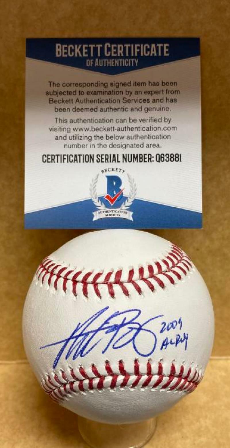 ANDREW BAILEY A'S 09 AL ROY SIGNED AUTOGRAPHED M.L. BASEBALL BECKETT Q63881