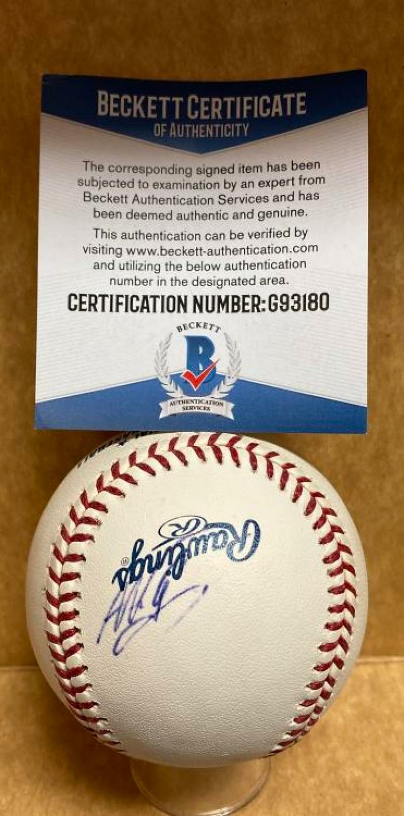 NAMAR GARCIAPARRA RED SOX/DODGERS SIGNED AUTO M.L. BASEBALL BECKETT G93180