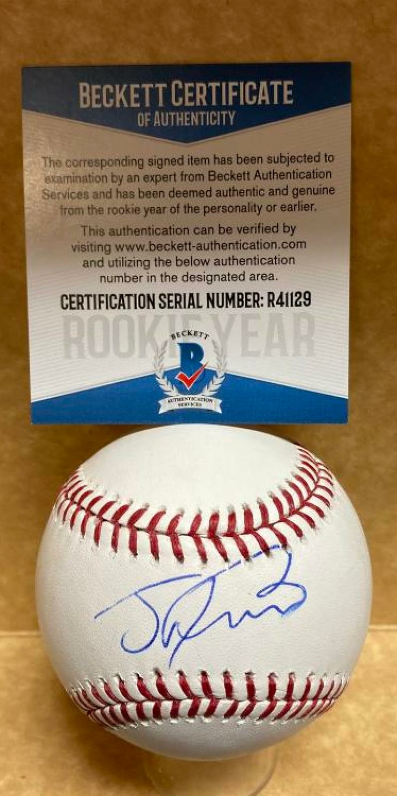 JOSE DEVERS MIAMI MARLINS ROOKIE YEAR SIGNED AUTO M.L. BASEBALL BECKETT R41129