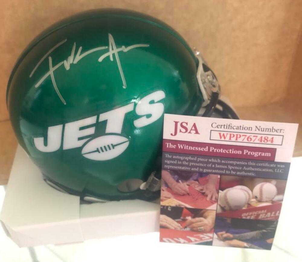 FRANK GORE NEW YORK JETS SIGNED SPEED MINI HELMET JSA WITNESSED