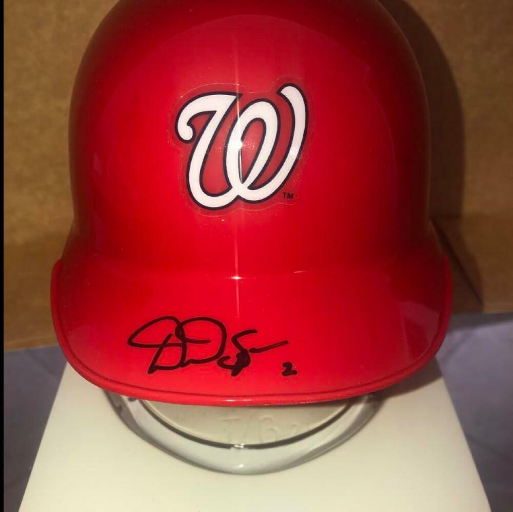 DENARD SPAN WASHINGTON NATIONALS SIGNED RIDDELL MINI HELMET W/ COA