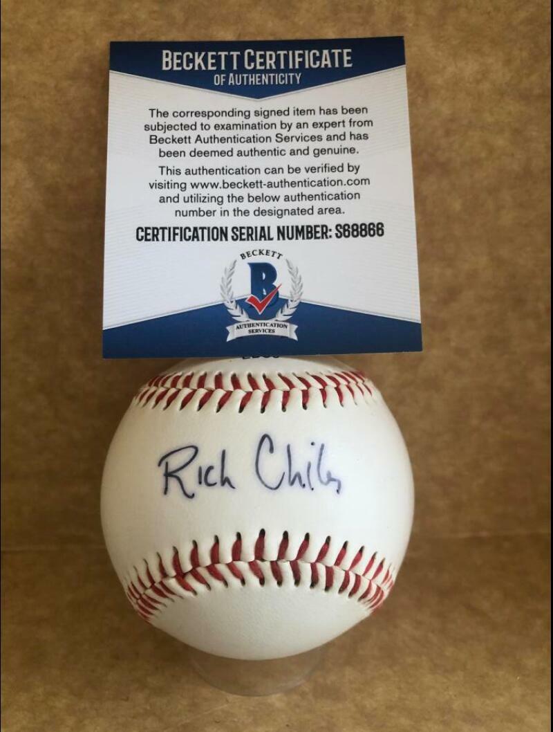 RICH CHILES ASTROS METS TWINS SIGNED OFFICIAL LEAGUE BASEBALL RARE BECKETT S6886
