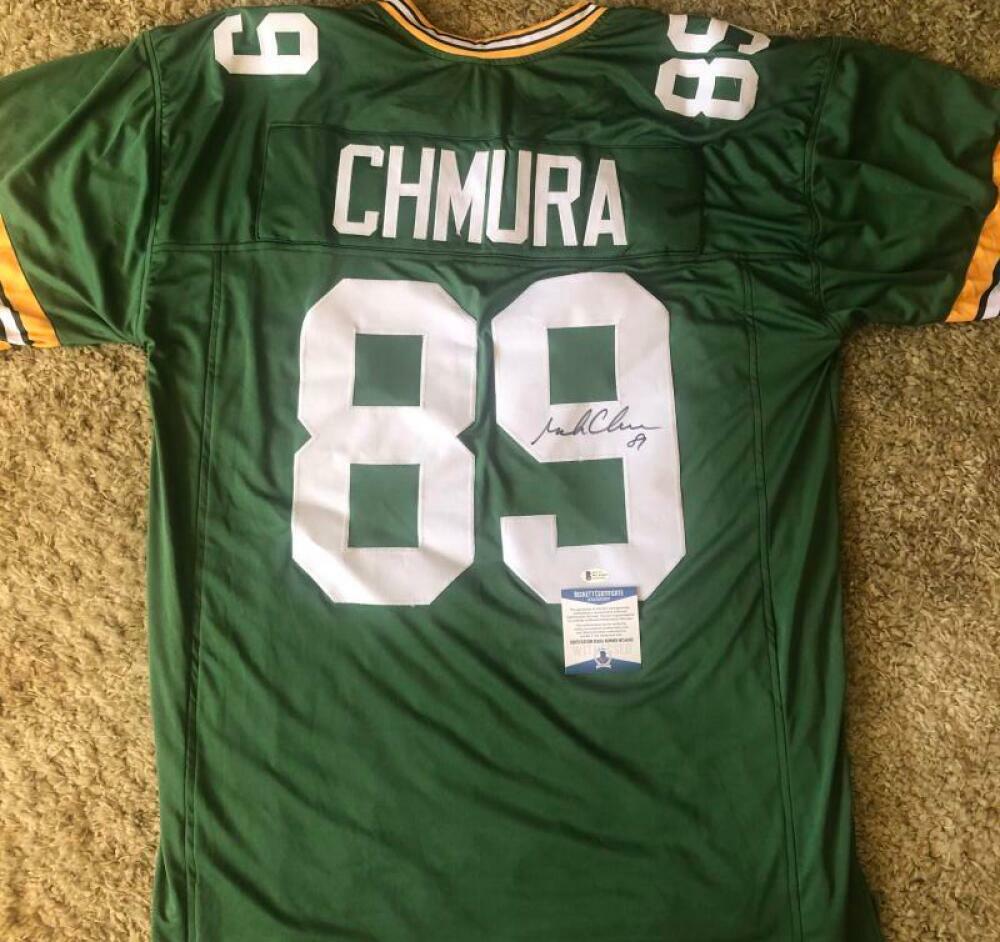 MARK CHMURA PACKERS #89 SIGNED AUTOGRAPHED CUSTOM XL JERSEY BAS WC44102