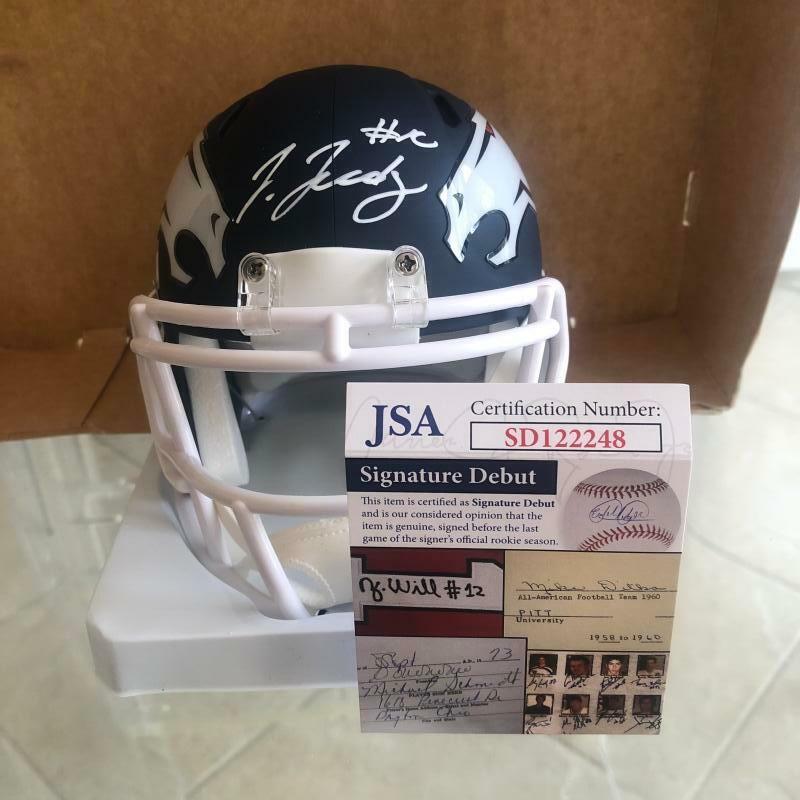JERRY JEUDY DENVER BRONCO SIGNED AUTO AMP MINI HELMET ROOKIE JSA