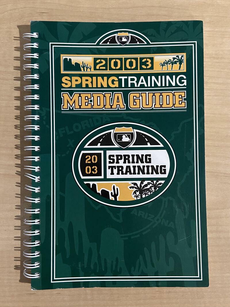 2003 SPRING TRAINING MEDIA GUIDE 160 PAGES 141 PAGES COLLECTIBLE MEMORABILIA