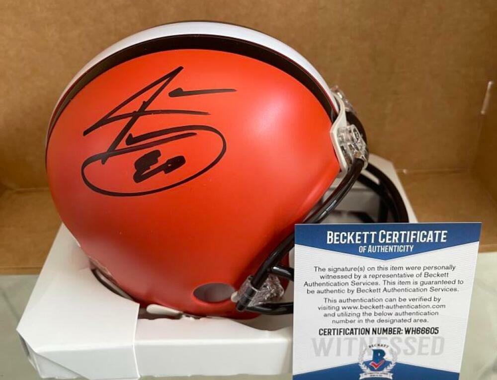 JARVIS LANDRY CLEVELAND BROWNS SIGNED AUTOGRAPHED MINI HELMET BECKETT WITNESS