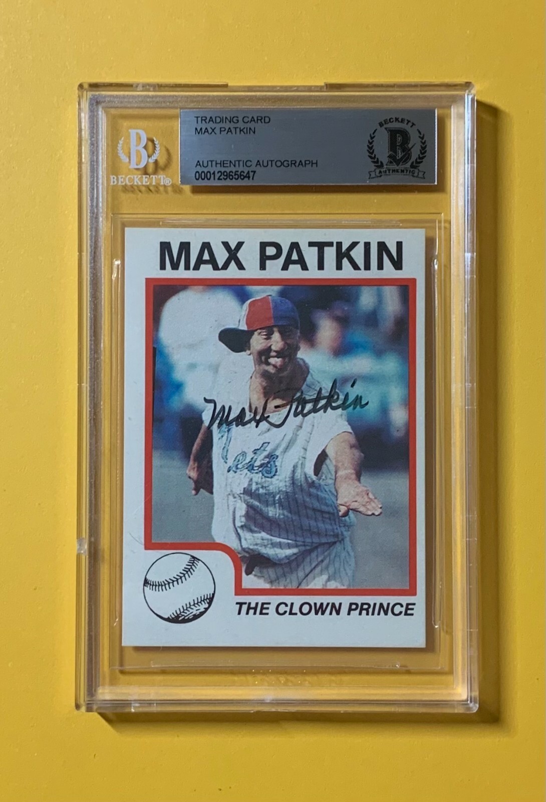 MAX PATKIN THE CLOWN PRINCE BECKETT AUTHENTIC AUTO
