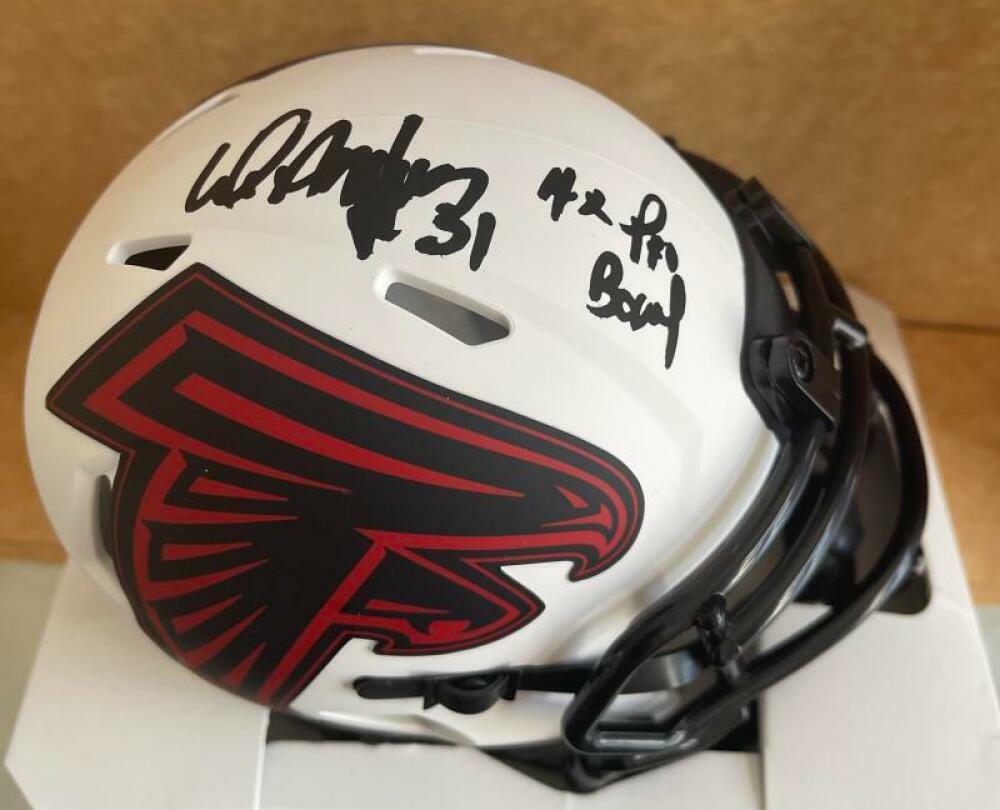 WILLIAM ANDREWS ATLANTA FALCONS 4X PRO BOWL SIGNED LUNAR MINI HELMET W/ COA COLLECTIBLE MEMORABILIA