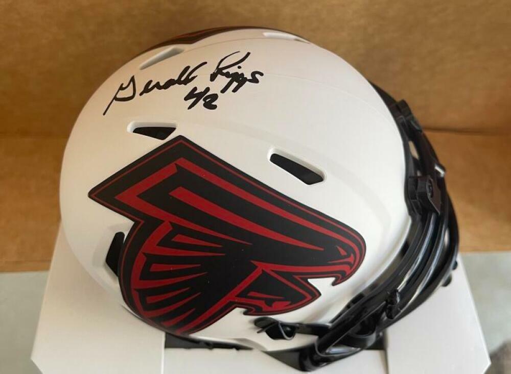 GERALD RIGGS ATLANTA FALCONS #42 SIGNED AUTOGRAPHED LUNAR MINI HELMET W/ COA