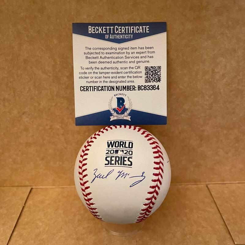 ZACH MCKINSTRY DODGERS SIGNED AUTO 2020 WORLD SERIES BASEBALL BECKETT COLLECTIBLE MEMORABILIA