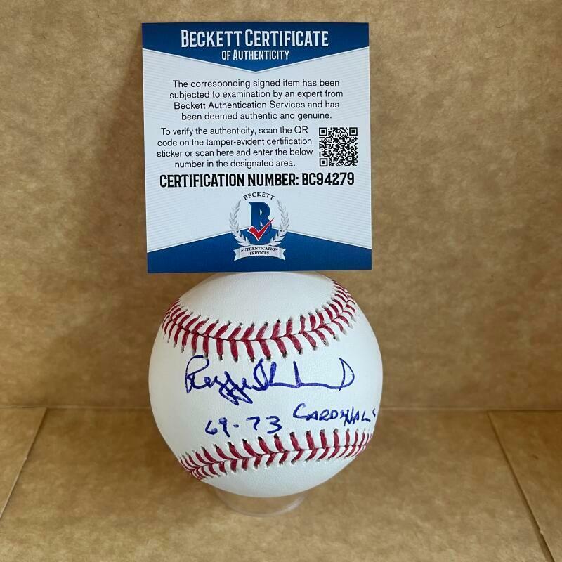 REGGIE CLEVELAND 69-73 CARDINALS SIGNED AUTOGRAPHED M.L. BASEBALL BAS BC94279