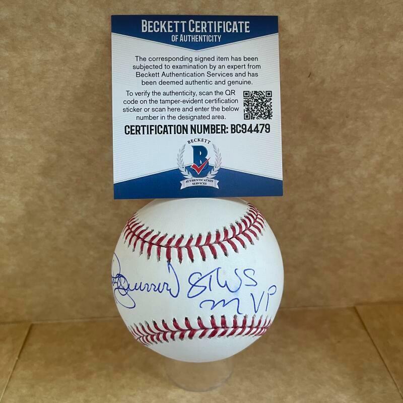 PEDRO GUERRERO 87 WS MVP DODGERS SIGNED AUTO M.L. BASEBALL BAS BC94479