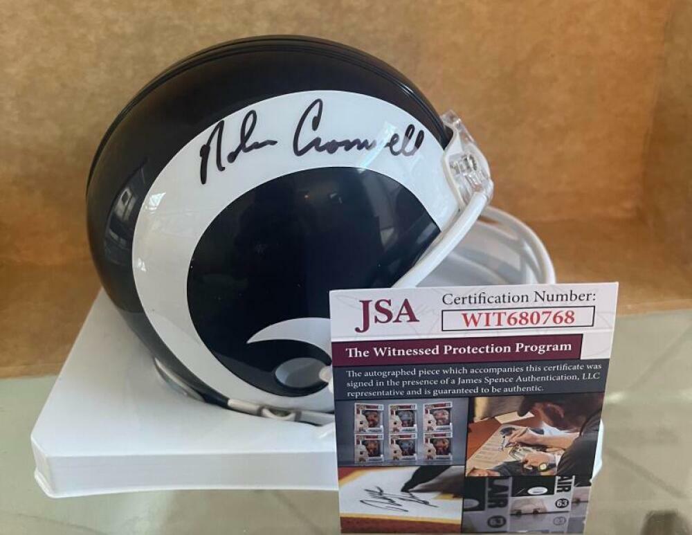 NOLAN CROMWELL LOS ANGELES RAMS SIGNED AUTO MINI HELMET JSA WIT680768