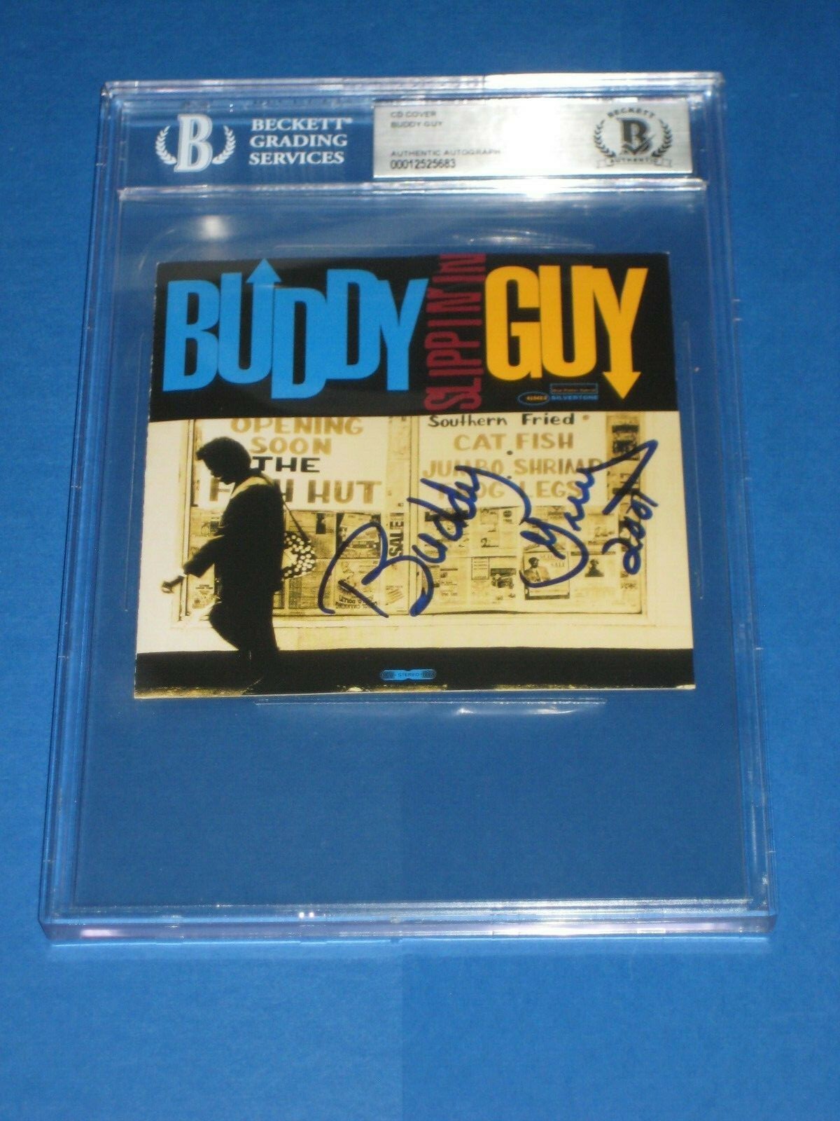 BUDDY GUY Signed SLIPPIN' IN CD Cover Beckett Authenticated & Encapsulated