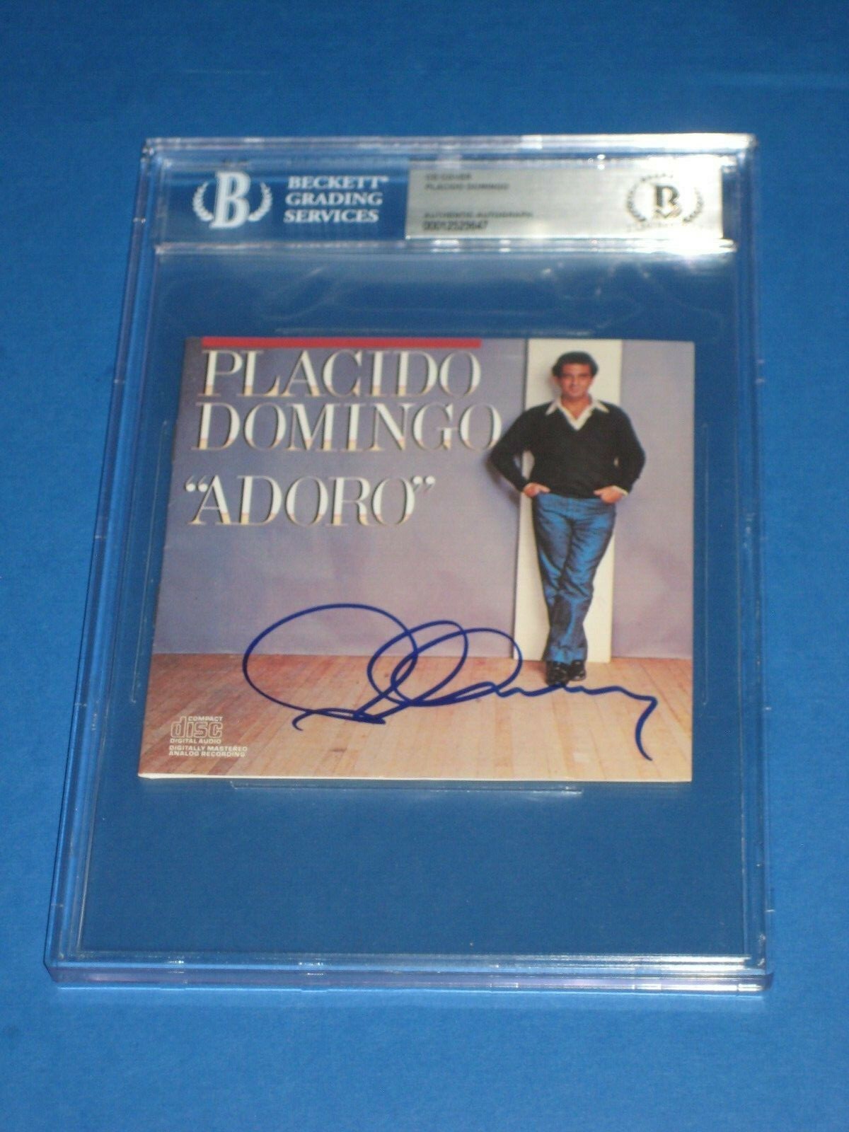 PLACIDO DOMINGO Signed ADORO CD Beckett Authenticated & Encapsulated