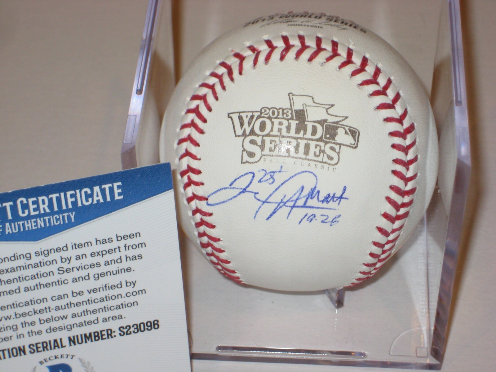 DANIEL NAVA (Red Sox) Signed 2013 WORLD SERIES Baseball w/ Beckett COA