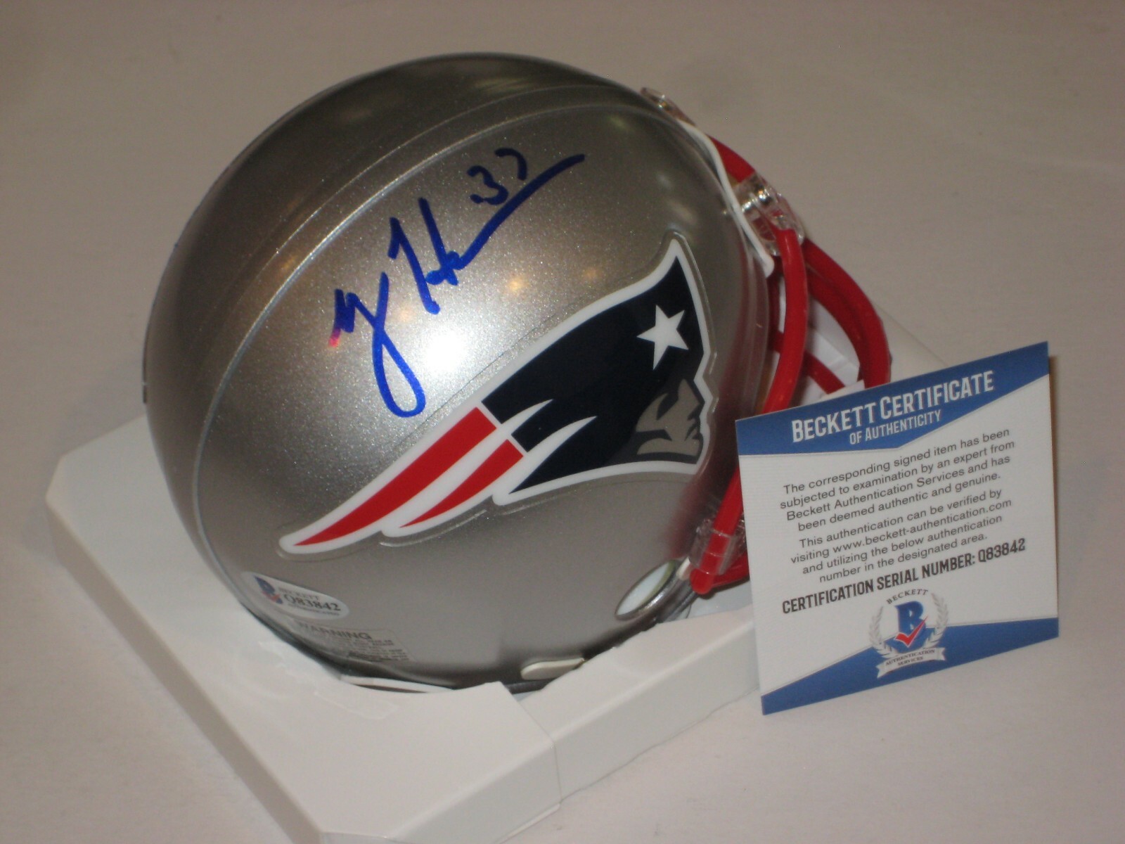 RODNEY HARRISON Signed New England PATRIOTS Mini-helmet w/ Beckett COA