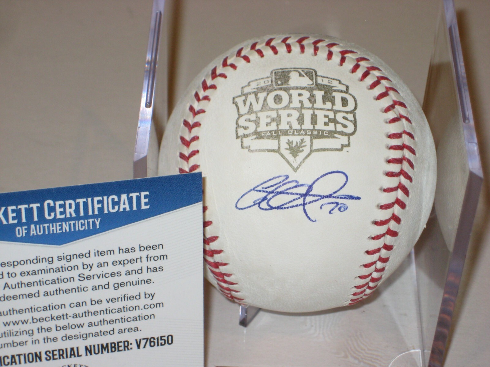 GEORGE KONTOS (Giants) Signed Official 2012 WORLD SERIES Baseball w/ Beckett COA