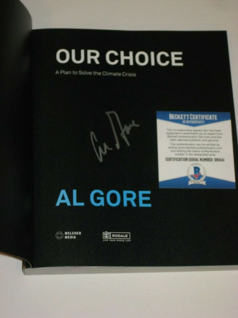AL GORE SIGNED OUR CHOICE BOOK W/ BECKETT COA COLLECTIBLE MEMORABILIA