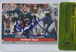 ANDRE REED SIGNED 1991 PRO SET CARD #81 W/ BECKETT AUTHENTICITY SEAL COLLECTIBLE MEMORABILIA