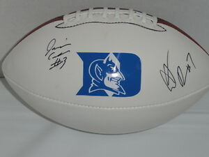 ANTHONY BOONE & JAMISON CROWDER SIGNED FOOTBALL DUKE BLUE DEVILS PROOF COLLECTIBLE MEMORABILIA