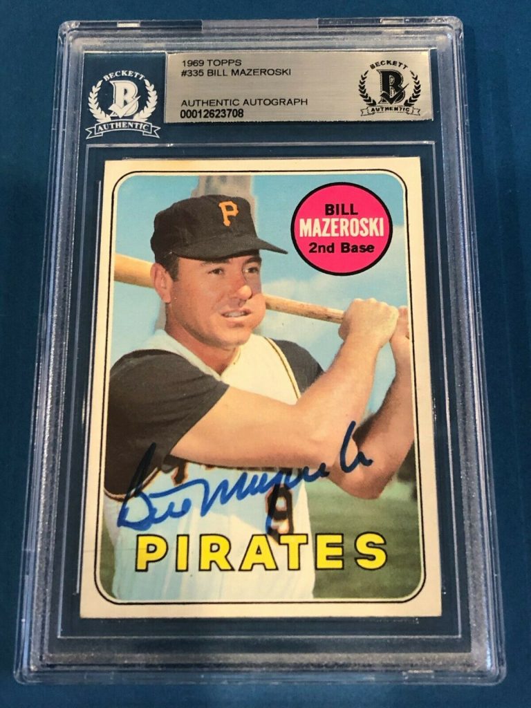 BILL MAZEROSKI SIGNED 1969 TOPPS CARD #335 BECKETT AUTHENTICATED BAS COLLECTIBLE MEMORABILIA