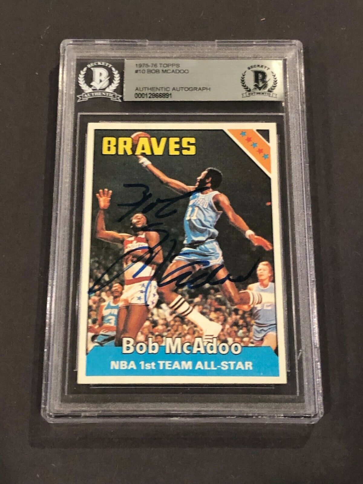 Bob McAdoo Signed Braves Basketball Jersey (Beckett COA)