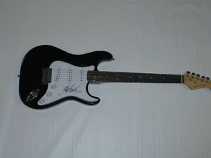 BRAD WHITFORD SIGNED BLACK ELECTRIC GUITAR AEROSMITH LEGEND RARE COLLECTIBLE MEMORABILIA