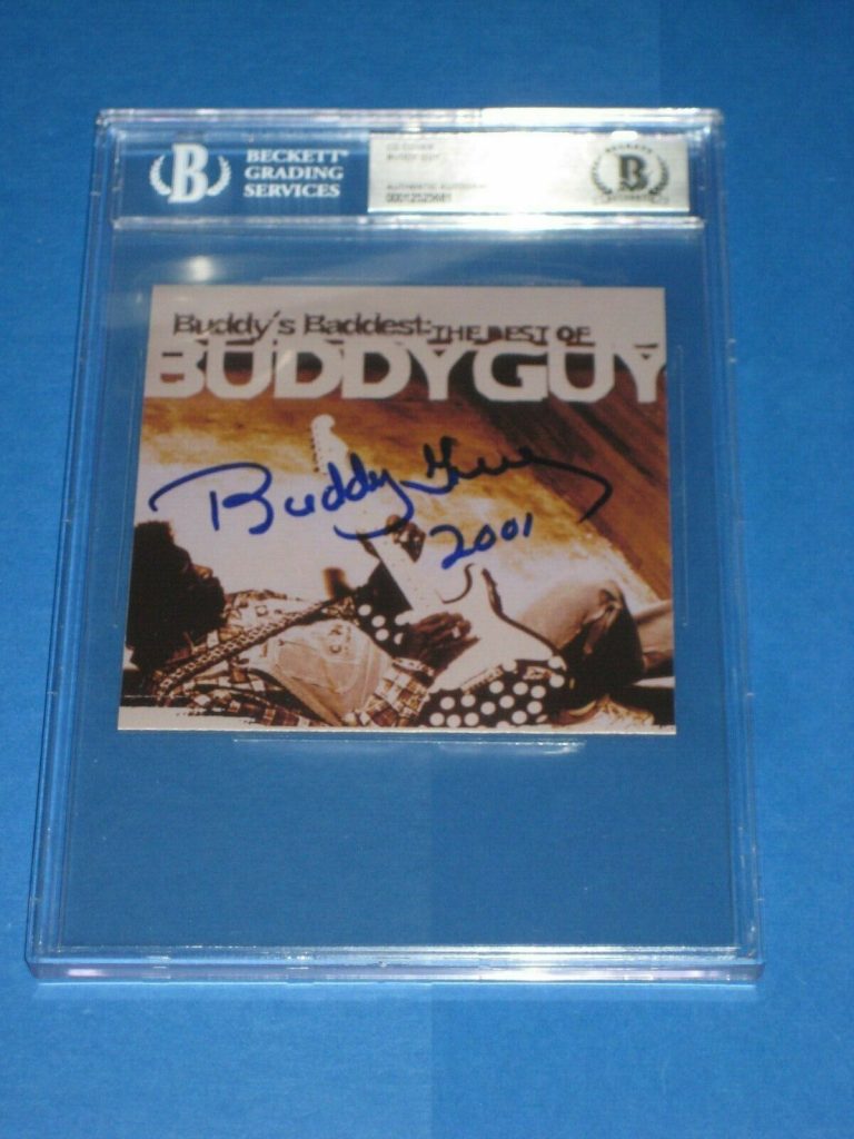 BUDDY GUY SIGNED BUDDY’S BADDEST CD COVER BECKETT AUTHENTICATED & ENCAPSULATED COLLECTIBLE MEMORABILIA