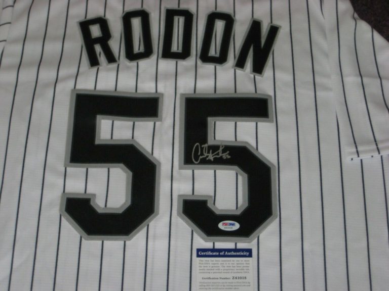 CARLOS RODON SIGNED WHITE CHICAGO WHITE SOX MAJESTIC REPLICA JERSEY W/ PSA COA COLLECTIBLE MEMORABILIA