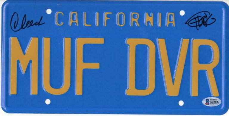CHEECH & CHONG SIGNED LICENSE PLATE UP IN SMOKE AUTOGRAPH PROOF BECKETT COA 18 COLLECTIBLE MEMORABILIA