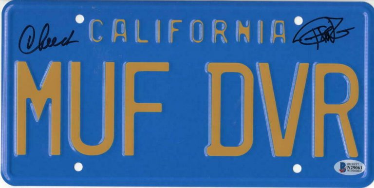 CHEECH & CHONG SIGNED LICENSE PLATE UP IN SMOKE AUTOGRAPH PROOF BECKETT COA 33 COLLECTIBLE MEMORABILIA