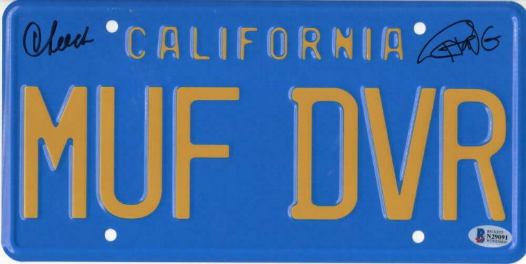 CHEECH & CHONG SIGNED LICENSE PLATE UP IN SMOKE AUTOGRAPH PROOF BECKETT COA 42 COLLECTIBLE MEMORABILIA