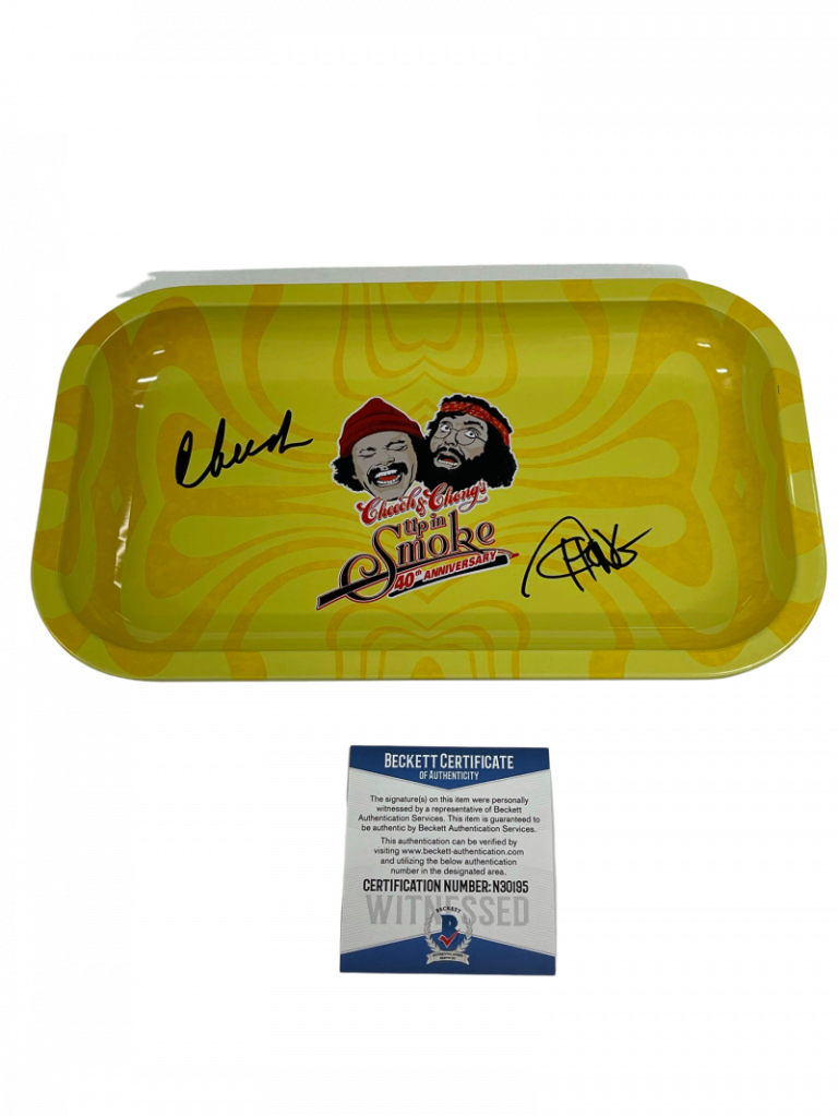 CHEECH AND CHONG SIGNED LARGE ROLLING TRAY AUTOGRAPH BECKETT PROOF COA 16 COLLECTIBLE MEMORABILIA