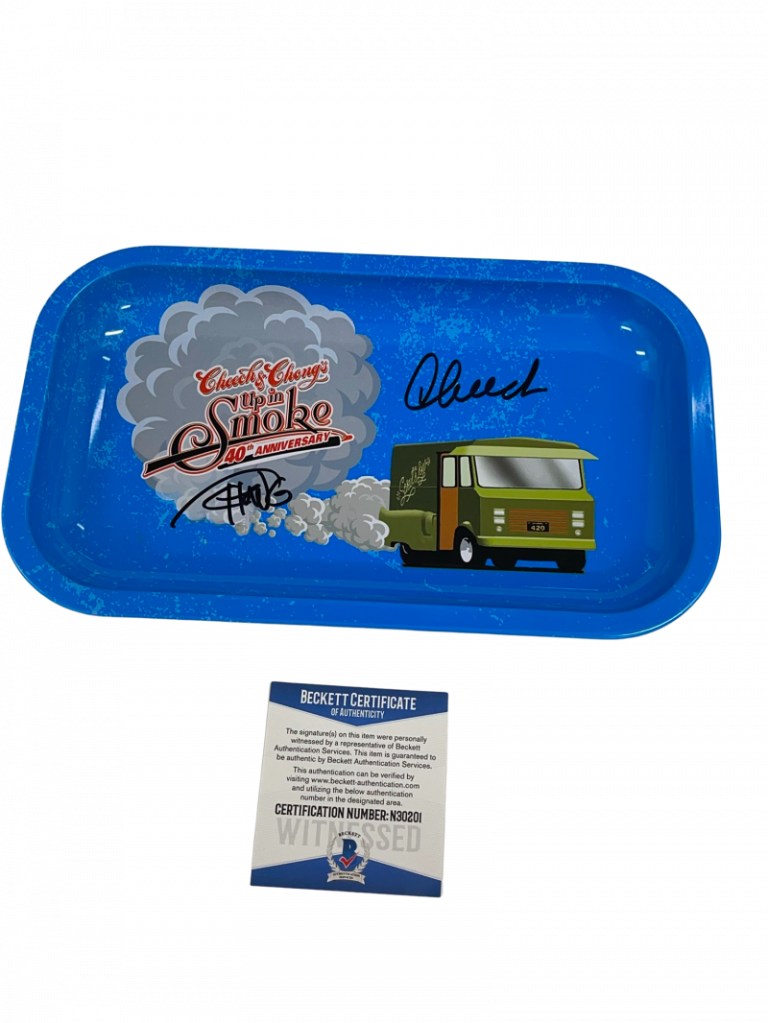 CHEECH AND CHONG SIGNED LARGE ROLLING TRAY AUTOGRAPH BECKETT PROOF COA 2 COLLECTIBLE MEMORABILIA