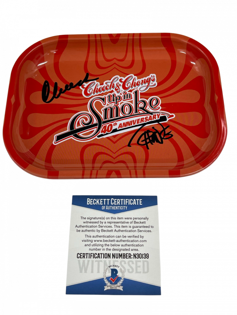 CHEECH AND CHONG SIGNED SMALL ROLLING TRAY AUTOGRAPH BECKETT PROOF COA 6 COLLECTIBLE MEMORABILIA