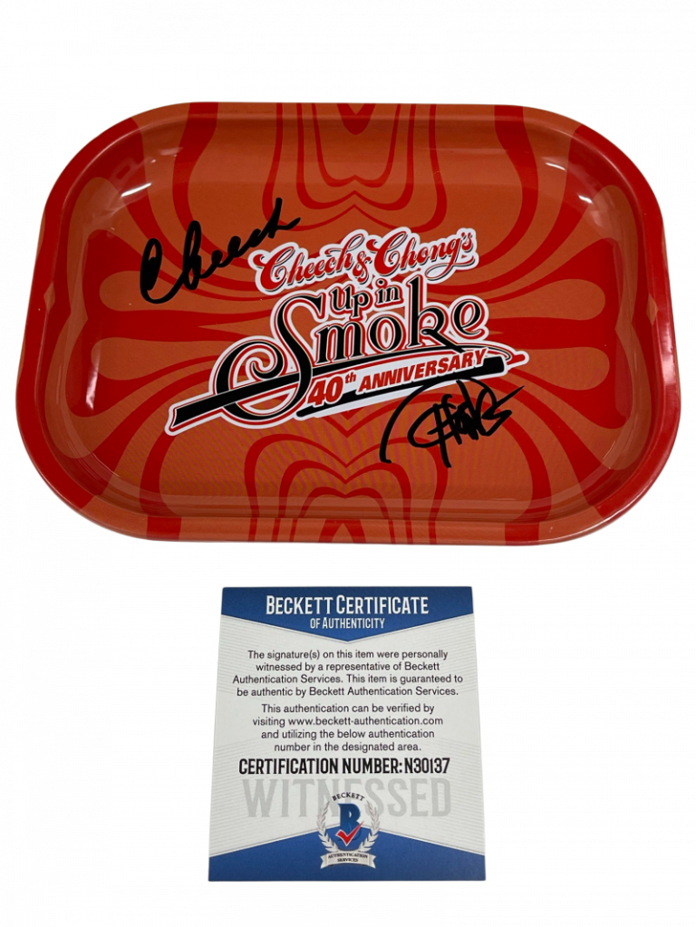 CHEECH AND CHONG SIGNED SMALL ROLLING TRAY AUTOGRAPH BECKETT PROOF COA 7 COLLECTIBLE MEMORABILIA
