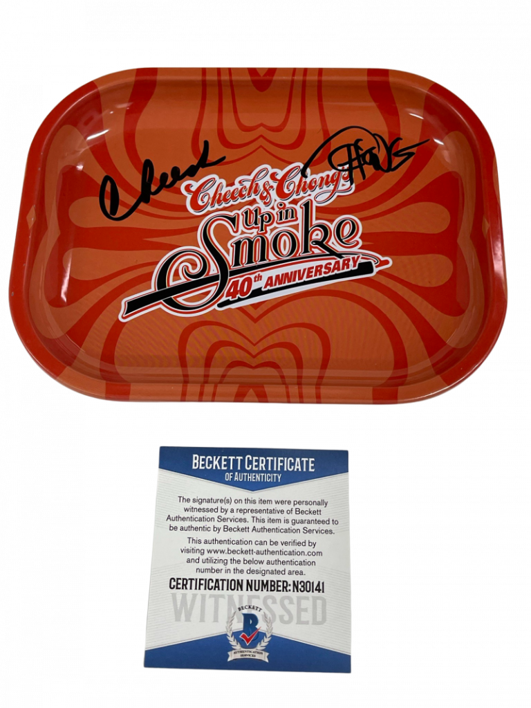 CHEECH AND CHONG SIGNED SMALL ROLLING TRAY AUTOGRAPH BECKETT PROOF COA 8 COLLECTIBLE MEMORABILIA