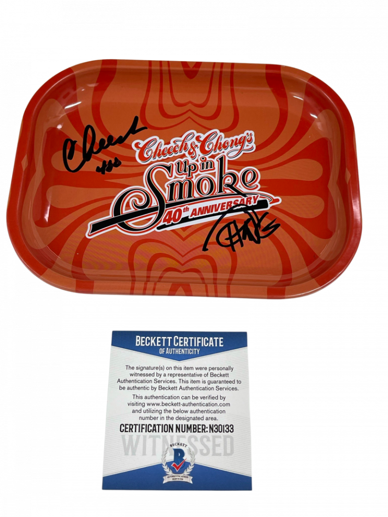 CHEECH AND CHONG SIGNED SMALL ROLLING TRAY AUTOGRAPH BECKETT PROOF COA 9 COLLECTIBLE MEMORABILIA