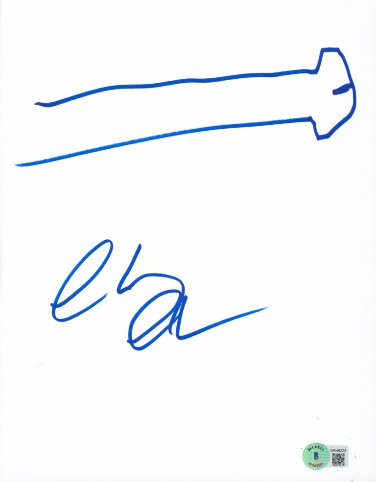 CHEVY CHASE FLETCH AUTHENTIC SIGNED 8.5×11 HAND DRAWN SKETCH BAS WIT #WK46228 COLLECTIBLE MEMORABILIA