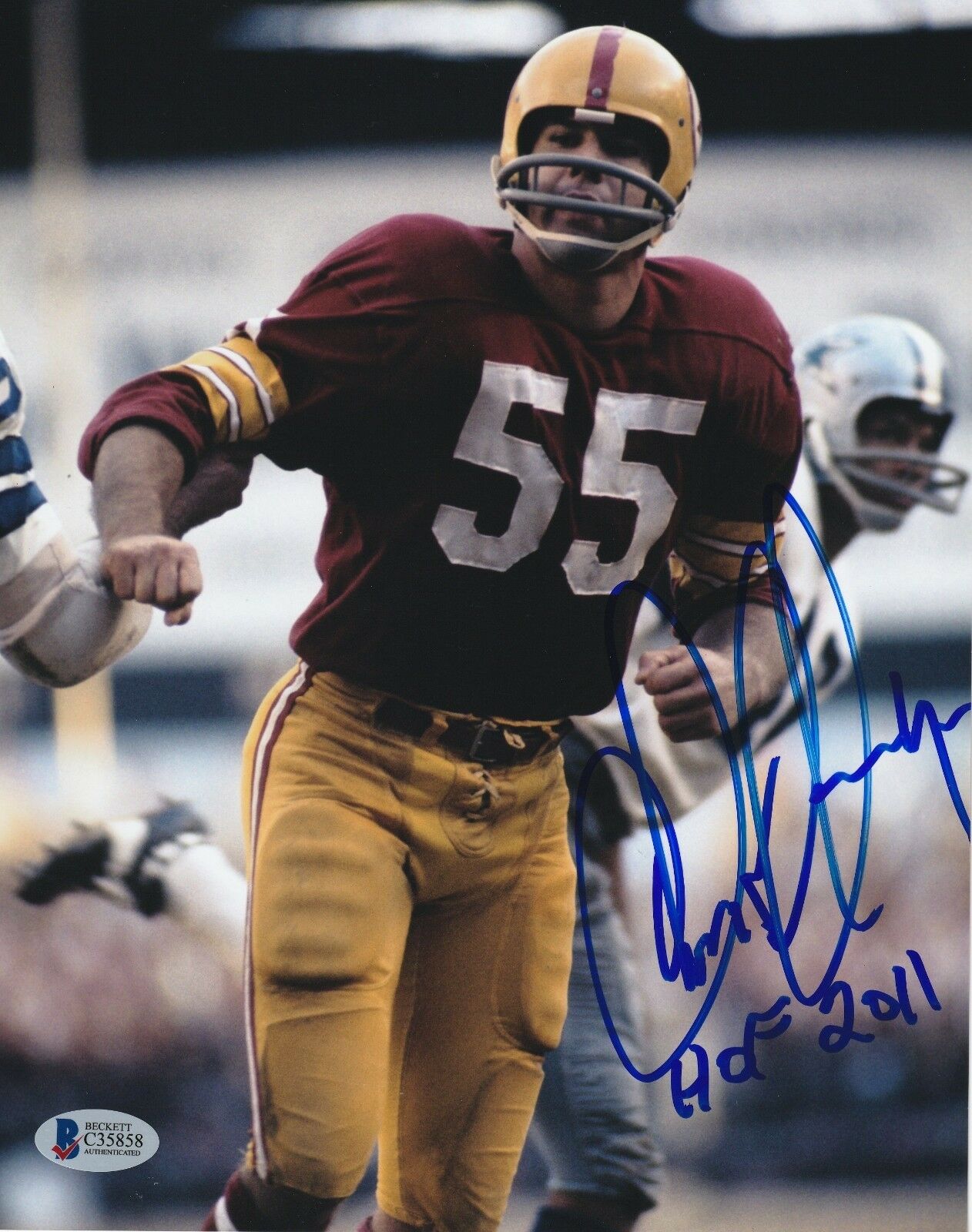 CHRIS HANBURGER Signed Washington Redskins 8x10 PHOTO w/ Beckett COA ...