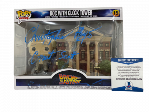 CHRISTOPHER LLOYD SIGNED BACK TO THE FUTURE TOWN CLOCK TOWER FUNKO BECKETT 10 COLLECTIBLE MEMORABILIA