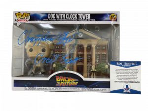 CHRISTOPHER LLOYD SIGNED BACK TO THE FUTURE TOWN CLOCK TOWER FUNKO BECKETT 11 COLLECTIBLE MEMORABILIA